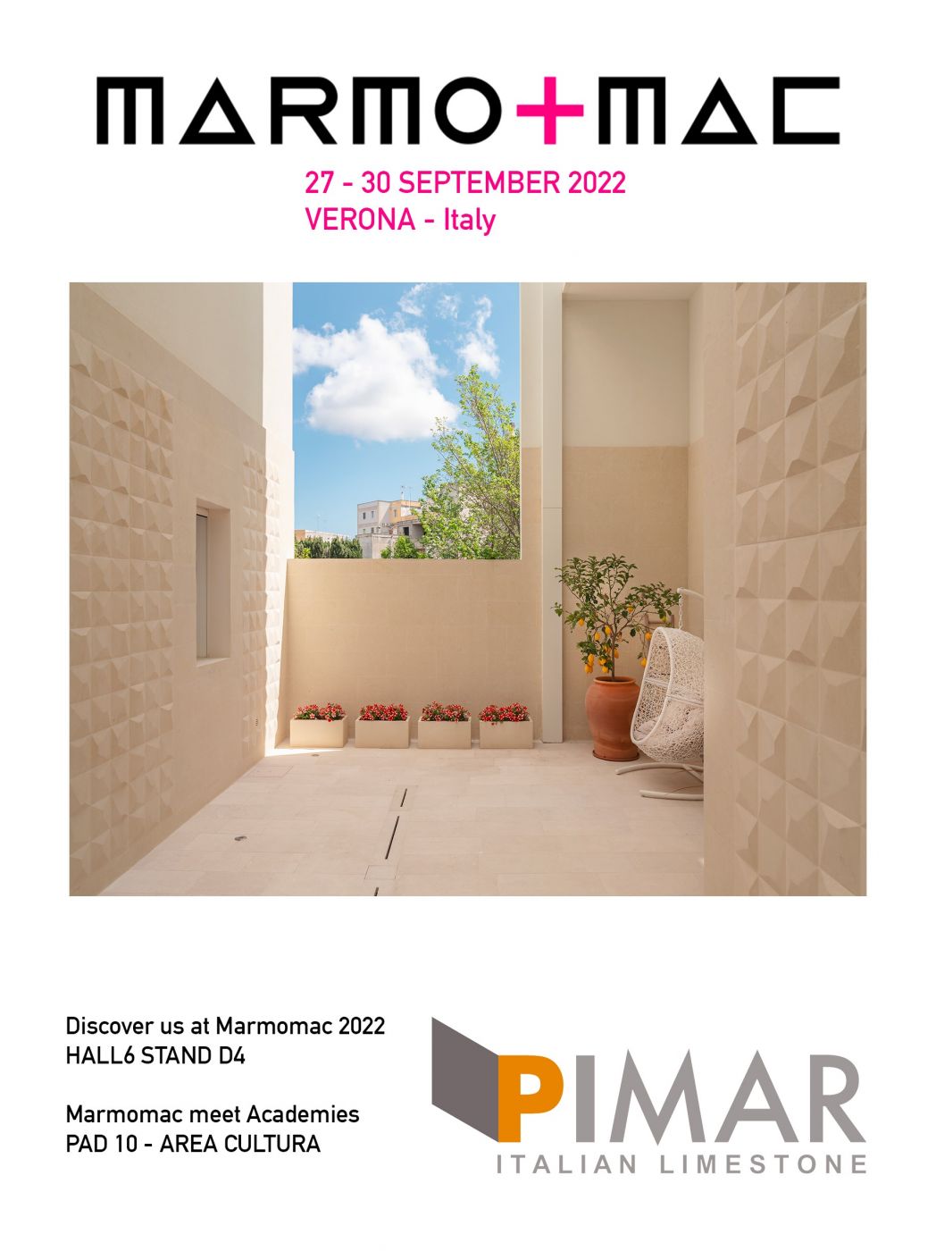 PIMAR al MARMOMAC 2022 HALL 6 STAND D4